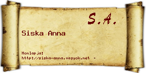 Siska Anna névjegykártya