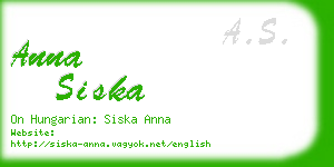 anna siska business card